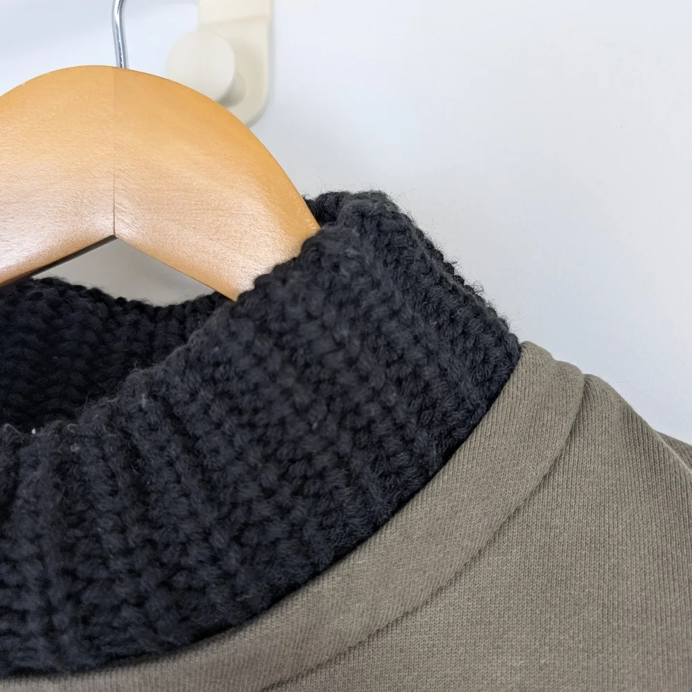 ZARA ARMY GREEN TOP WITH BLACK COLLAR SIZE MEDIUM - Picture 4 of 6
